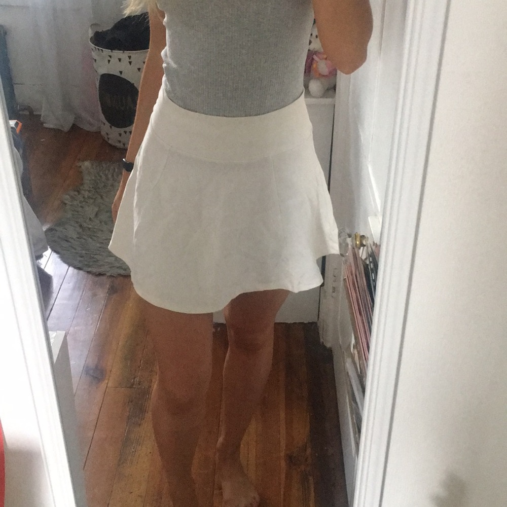White flared skater skirt